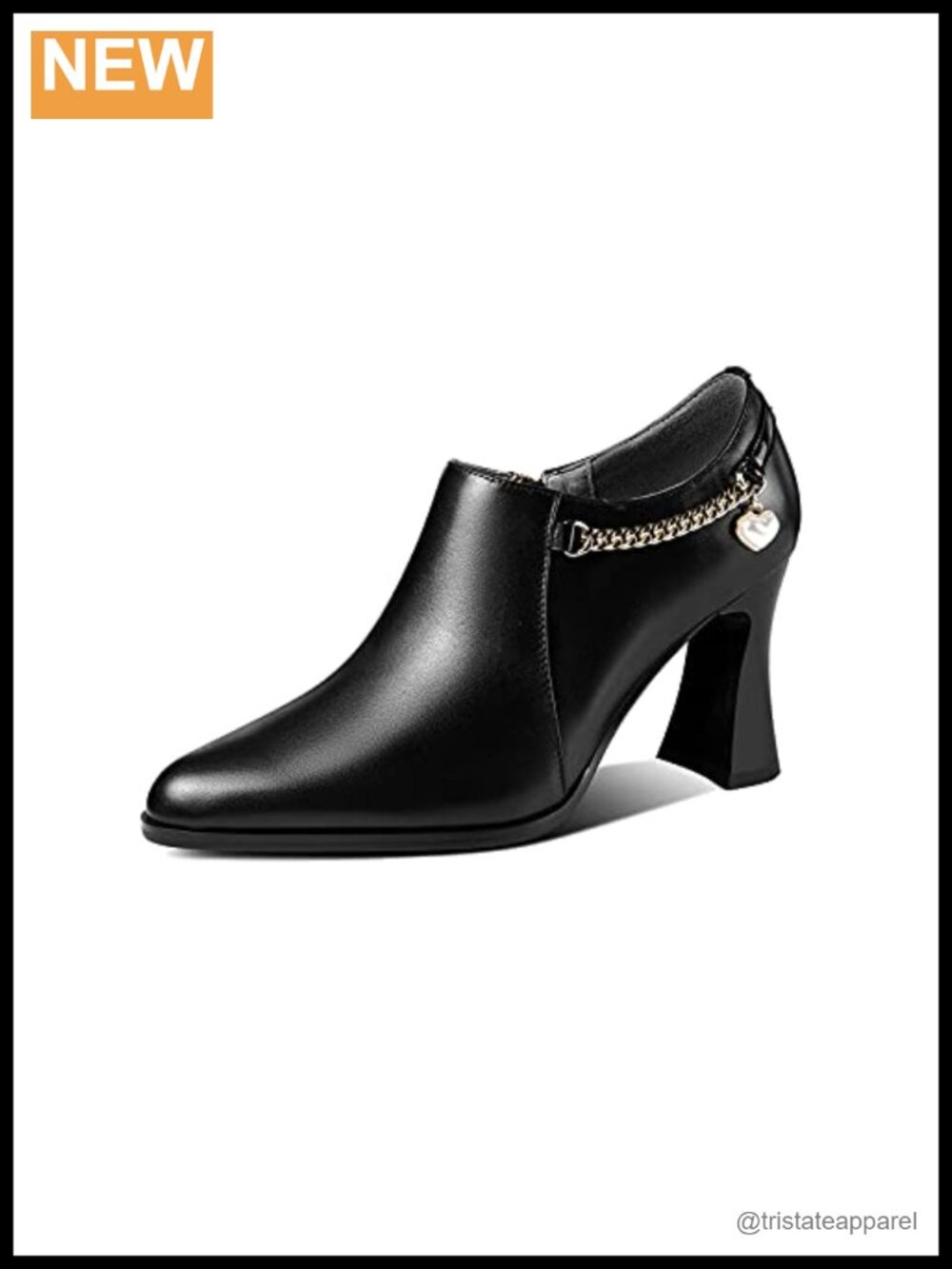 TinaCus Women's Leather Oxford Pumps Pointed Toe High Heel Side Zip Party